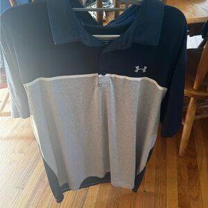 Under Armour Blue and Gray Polo Shirt Performance Comfort